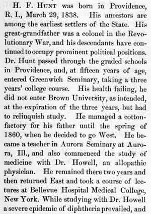 History of Camden County 1885 — H.F. Hunt biography, column one