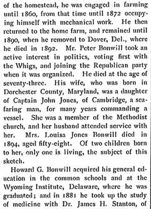 Biographical Review 1897 entry for Dr. Howard G. Bonwill, page 3