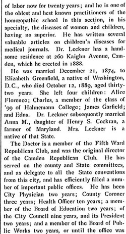 Biographical Review of New Jersey, 1897 — John D. Leckner, page 2