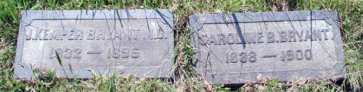 Gravestone of Dr. and Mrs. J. Kemper Bryant at Evergreen Cemetery, Camden NJ