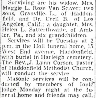 Camden Courier-Post obituary, June 17, 1950, part 3