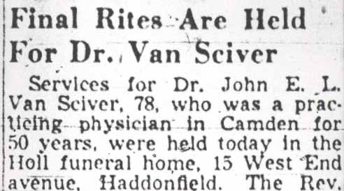 Camden Courier-Post funeral notice, June 20, 1950, part 1