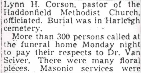 Camden Courier-Post funeral notice, June 20, 1950, part 2
