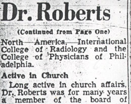 Camden Courier-Post, June 4, 1950 — Dr. Jos. E. Roberts obituary, page 4
