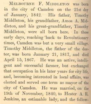 History of Camden County 1885, page 1 – Melbourne F. Middleton
