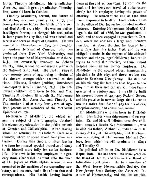Biographical Review 1897, main text – Melbourne F. Middleton