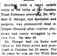 Dr. Mengel obituary, part 2