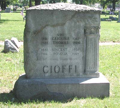 Gravestone of Dr. Rosolia Cioffi, New Camden Cemetery, 2005