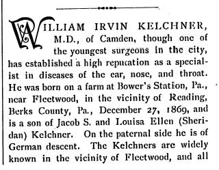Biographical Review 1897, Dr. Kelchner biography introduction