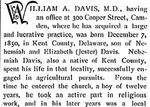 Biographical Review of Camden County 1897, Dr. William A. Davis, page 1