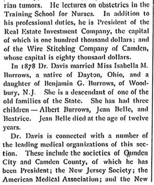 Biographical Review of Camden County 1897, Dr. William A. Davis, page 4