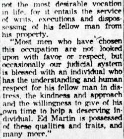 County Court Aide Retires article, column 5