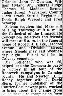Leaders to Honor F. J. Kelleher at Rites Thursday — page 3