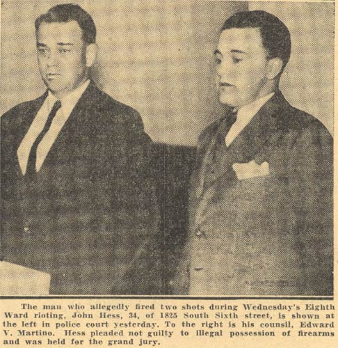 John Hess and attorney Edward V. Martino, May 18, 1934