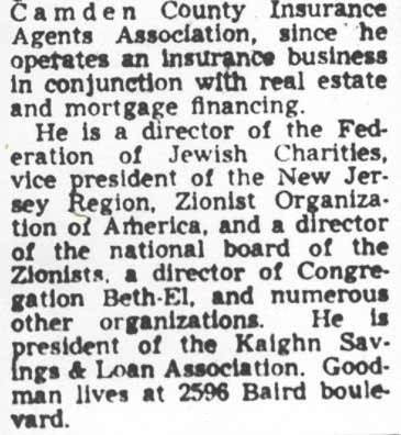 Camden Courier-Post profile, July 9, 1950: Ellis Goodman, page 2