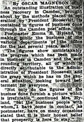 Camden Courier-Post, October 15, 1936, continued page 1