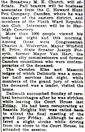 Camden Courier-Post September 12, 1928 article continued