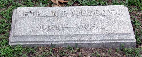 Ethan P. Wescott gravestone at Harleigh Cemetery, Camden NJ
