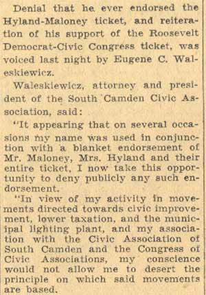 Eugene Waleskiewicz statement, column 1