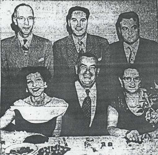 Guests at the birthday party for Camden Public Works Director Abbott at Vasco's, June 1950