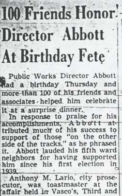 100 Friends Honor Director Abbott At Birthday Fete, Camden Courier-Post, June 2, 1950