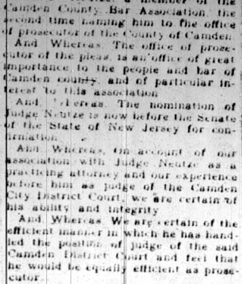 Bar Urges Forsyth to Raise Neutze Ban, Camden Courier-Post, April 5, 1928, panel 4