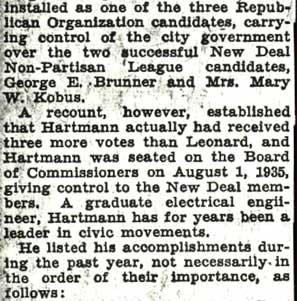 Hartmann Records Results article, August 1, 1936, clipping 2