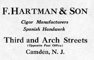 Camden Chamber of Commerce Camden First 1925 listing for Frank J. Hartmann Sr.