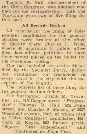 Frank M. Travaline Jr., Camden Courier-Post, May 11, 1934, part 2