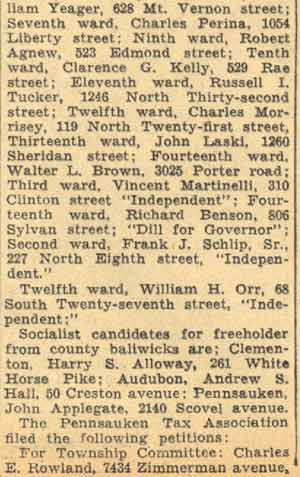 Frank M. Travaline Jr., Camden Courier-Post, May 11, 1934, part 4