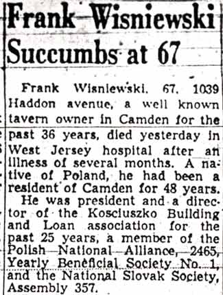 Obituary for Frank Wisniewski, part 1