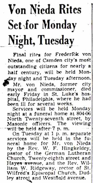 Camden Courier-Post, February 18, 1950, Von Nieda Rites Set for Monday Night, Tuesday