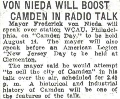 Frederick von Nieda, August 1, 1936