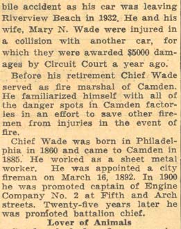 Camden Courier-Post, August 30, 1935 — obituary page 6