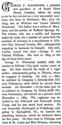 Biographical Review of George F. Hammond, page 1, 1897