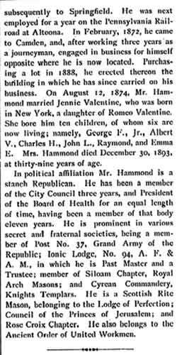 Biographical Review of George F. Hammond, page 2, 1897