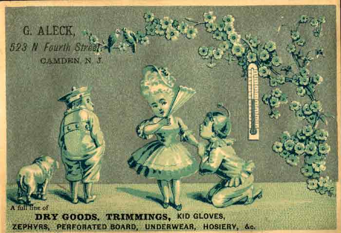 George H. Aleck dry goods trade card