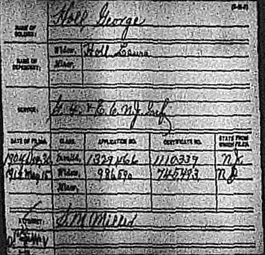 George Holls Civil War Pension Record