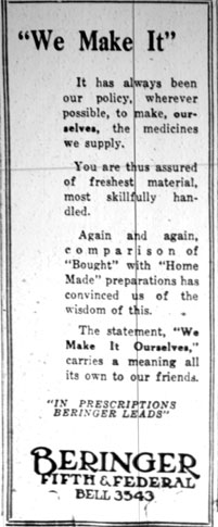 Dr. George M. Beringer, Camden Courier-Post, February 11, 1928