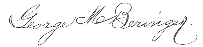 Signature of Dr. George M. Beringer, 1924