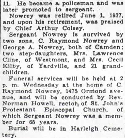 Sgt. Nowrey Dies — conclusion