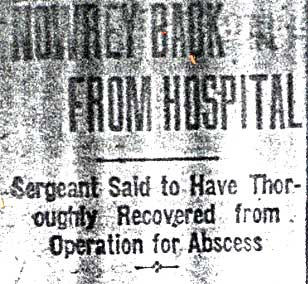 Nowrey Back From Hospital — Camden Courier-Post October 28, 1921, headline