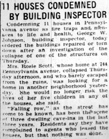 Camden Courier-Post, February 25, 1928 — 11 Houses Condemned by Building Inspector