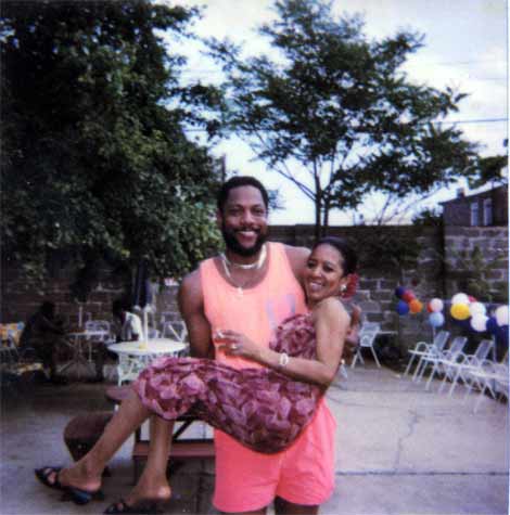 Brian Dorsey and Gloria Gibson in the backyard of 1240 Kaighn Avenue, Summer 1990