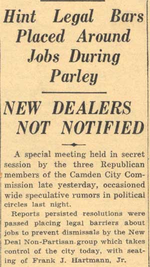 Camden Courier-Post August 1, 1935: 3 G.O.P. Rulers in Secret Session