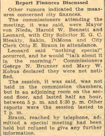 Camden Courier-Post August 1, 1935: 3 G.O.P. Rulers in Secret Session (Report Finances Discussed)
