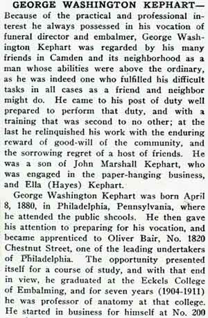 South Jersey, A History 1624–1924 — George W. Kephart entry