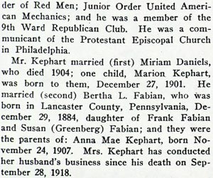 South Jersey, A History 1624–1924 — George W. Kephart entry continued
