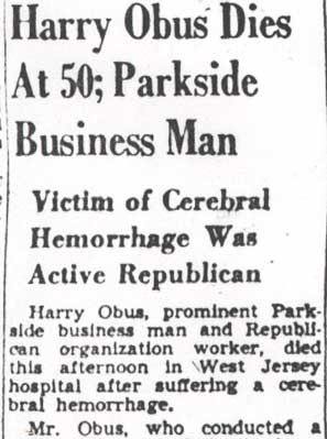 Harry Obus obituary page 1