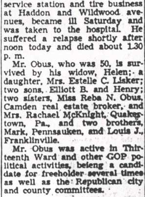 Harry Obus obituary page 2